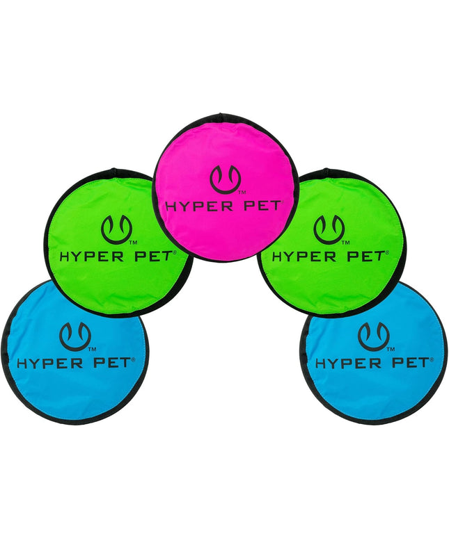 Flippy Flopper 9" Flying Disc Soft Dog Toy, Floats in Water & Safe on Teeth, for All Breeds, Pack of 5 (Colors May Vary)