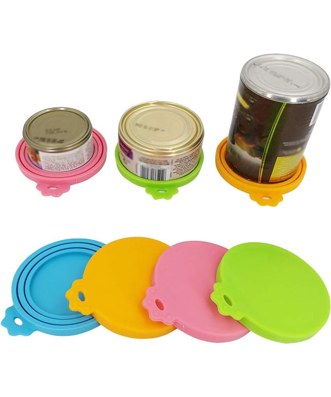 Food Can Lids, 4 Pcs Silicone Pet Food Can Covers for Dog & Cat Food, One Can Cap Fit Most Standard Size Dog Cat Food Canned（Multicolor）…
