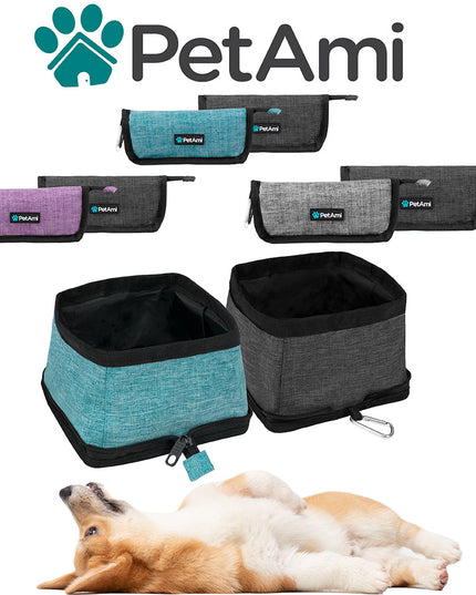 Travel Collapsible Dog Bowl Foldable Expand Water Dish for Pet Cat Food Hiking