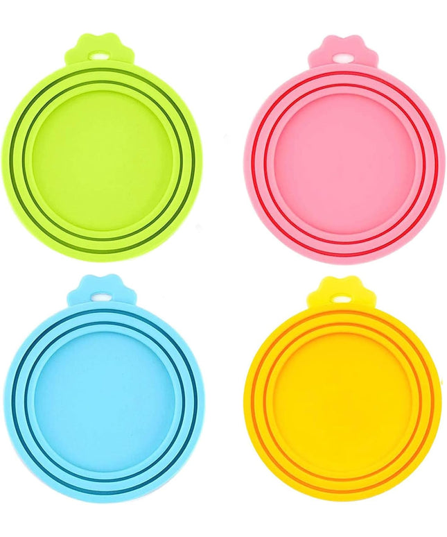 Food Can Lids, 4 Pcs Silicone Pet Food Can Covers for Dog & Cat Food, One Can Cap Fit Most Standard Size Dog Cat Food Canned（Multicolor）…