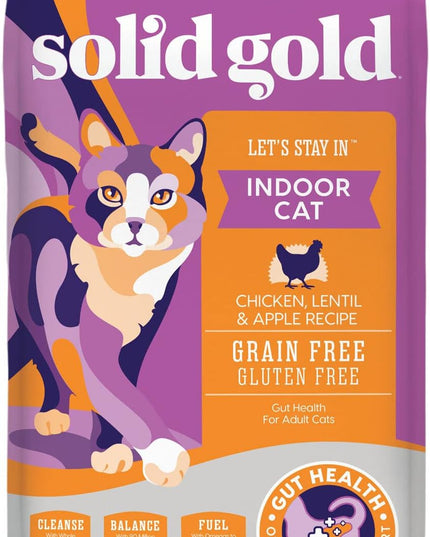 Indoor Dry Cat Food - Let'S Stay in Cat Food Dry Kibble for Indoor Cats - Hairball & Sensitive Stomach - Grain & Gluten Free - Probiotics & Fiber for Digestive Health - Chicken - 12Lb