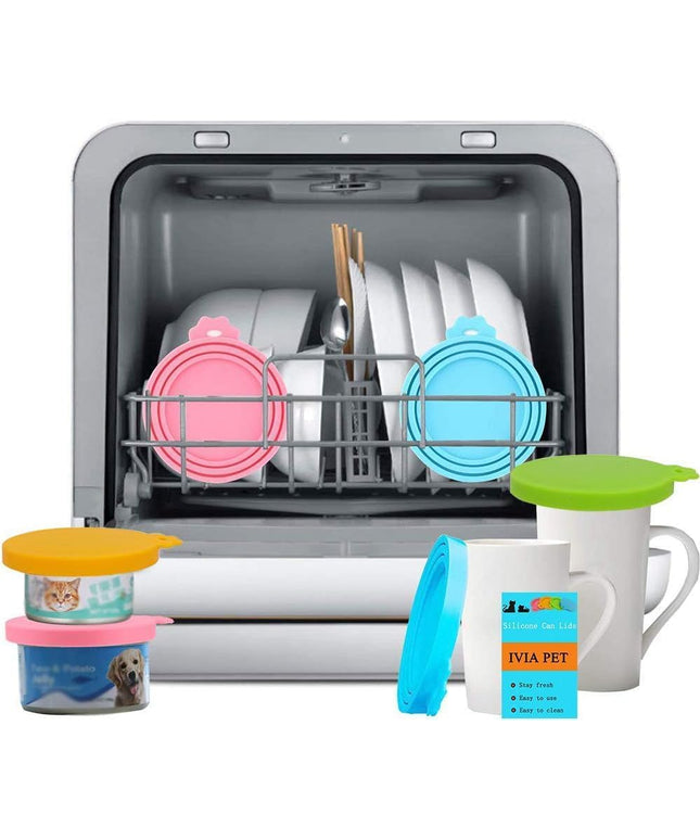 Food Can Lids, 4 Pcs Silicone Pet Food Can Covers for Dog & Cat Food, One Can Cap Fit Most Standard Size Dog Cat Food Canned（Multicolor）…