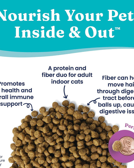 Indoor Dry Cat Food - Let'S Stay in Cat Food Dry Kibble for Indoor Cats - Hairball & Sensitive Stomach - Grain & Gluten Free - Probiotics & Fiber for Digestive Health - Chicken - 12Lb