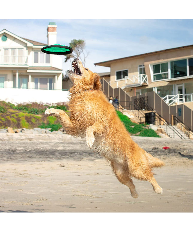 Flippy Flopper 9" Flying Disc Soft Dog Toy, Floats in Water & Safe on Teeth, for All Breeds, Pack of 5 (Colors May Vary)