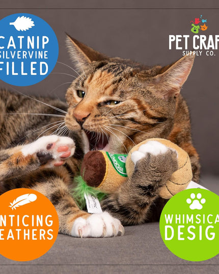 Silly Snacks and Funny Food Crinkle Cuddling Catnip and Silvervine Interactive Cat Toys - Great for Indoor Cats, Kittens or Medium Breeds