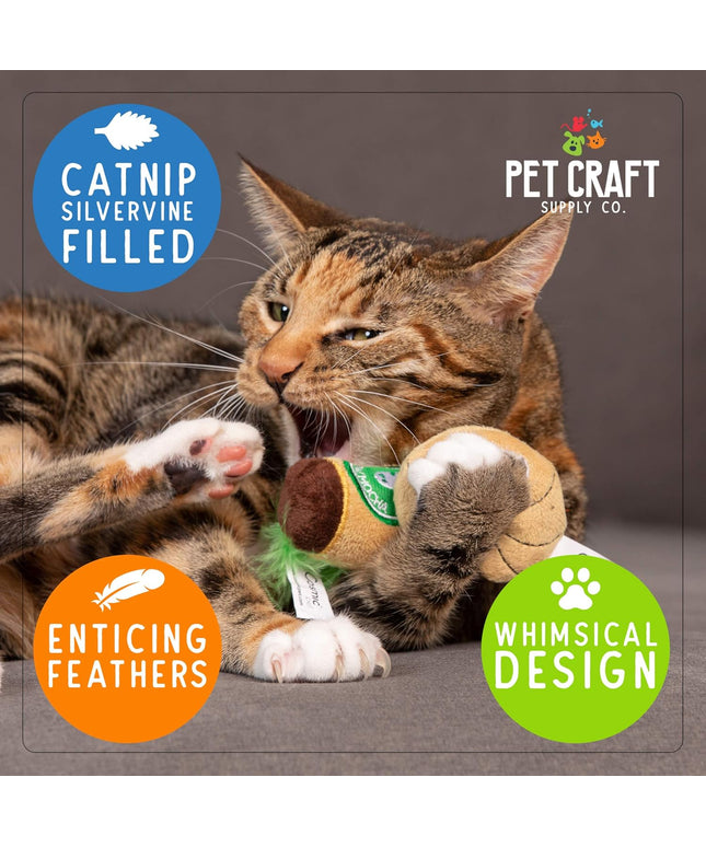 Silly Snacks and Funny Food Crinkle Cuddling Catnip and Silvervine Interactive Cat Toys - Great for Indoor Cats, Kittens or Medium Breeds