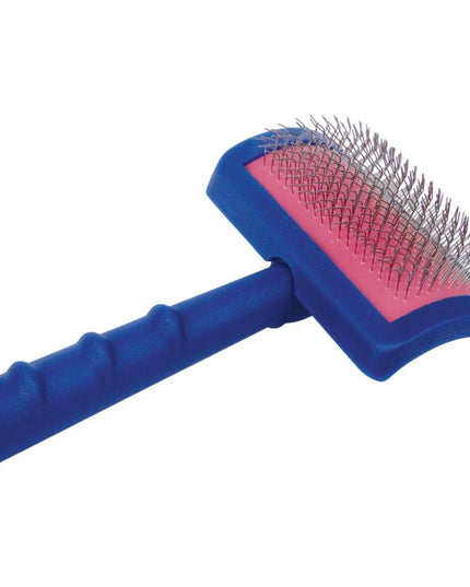 Tuffer than Tangles Slicker Brush for Dog Grooming with Long, Regular Pins, Medium Size, Perfect for Doodle Breeds, Angled Pins for Dematting, Remove Undercoat, Comfort Grip Handle