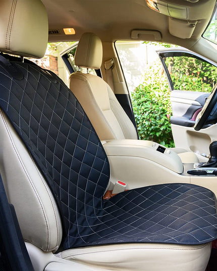 2Pcs Front Seat Covers, Front Dog Car Seat Cover, Durable Pet Car Seat Protectors with Anti-Slip Backing for Car SUV (Black)