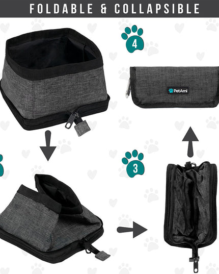 Travel Collapsible Dog Bowl Foldable Expand Water Dish for Pet Cat Food Hiking