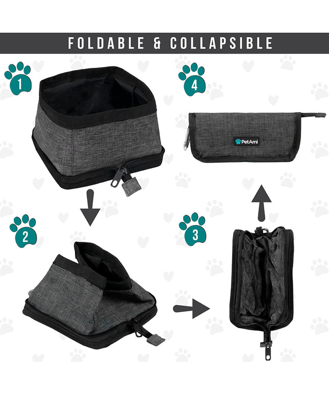 Travel Collapsible Dog Bowl Foldable Expand Water Dish for Pet Cat Food Hiking