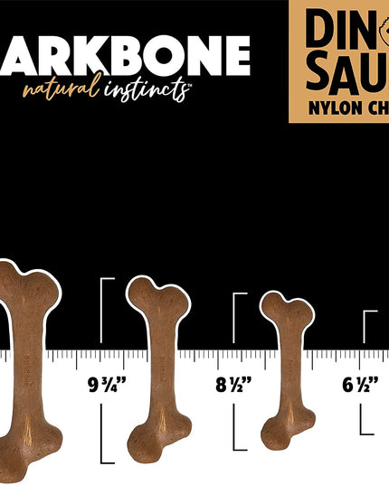 Dinosaur Barkbone - Nylon Dog Bone for Aggressive Chewers - Bacon Flavor - 8.5"