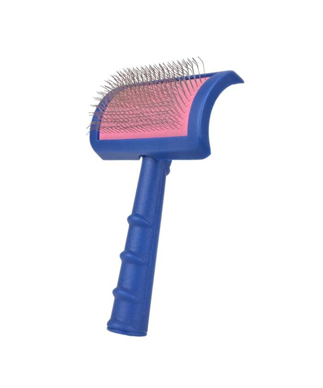 Tuffer than Tangles Slicker Brush for Dog Grooming with Long, Regular Pins, Medium Size, Perfect for Doodle Breeds, Angled Pins for Dematting, Remove Undercoat, Comfort Grip Handle