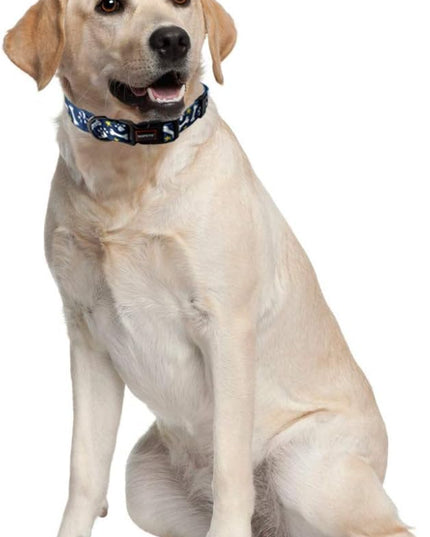 Adjustable Soft Dog Collar: Print Flower Pink Multicolor Cute Patterns for XS Small Medium Large Pet Girl Boy Puppy Walking Running Training (M, Bone)