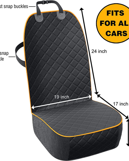 Dog Car Seat Cover, Waterproof Front Seat Protector for SUV Truck Sedan, Pet Safety Travel Comfort System with Universal Fit, Orange