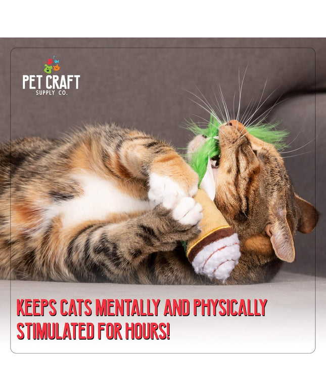 Silly Snacks and Funny Food Crinkle Cuddling Catnip and Silvervine Interactive Cat Toys - Great for Indoor Cats, Kittens or Medium Breeds