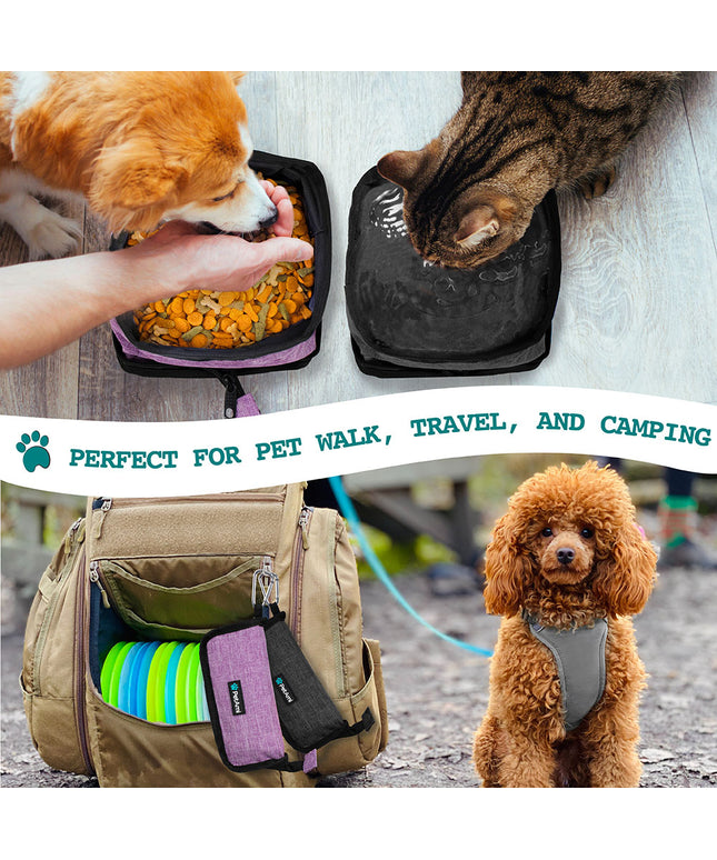 Travel Collapsible Dog Bowl Foldable Expand Water Dish for Pet Cat Food Hiking