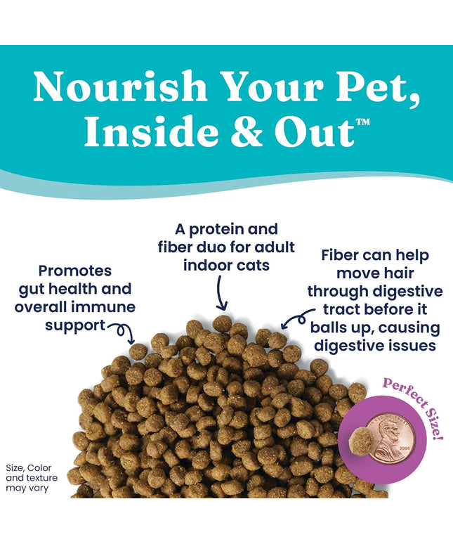 Indoor Dry Cat Food - Let'S Stay in Cat Food Dry Kibble for Indoor Cats - Hairball & Sensitive Stomach - Grain & Gluten Free - Probiotics & Fiber for Digestive Health - Salmon - 12Lb