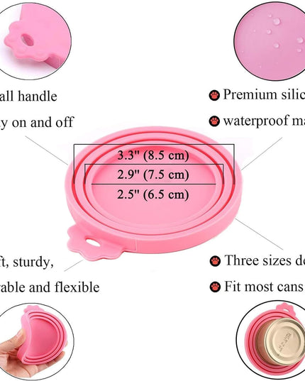 Food Can Lids, 4 Pcs Silicone Pet Food Can Covers for Dog & Cat Food, One Can Cap Fit Most Standard Size Dog Cat Food Canned（Multicolor）…