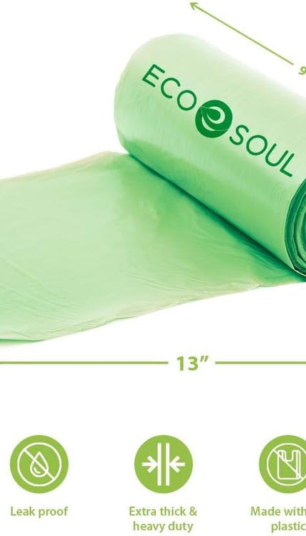 - Dog Poop Bags | Earth-Friendly Disposable Bag | Ultra Thick | Durable | Biodegradable Plant-Based Pet Waste Bags | 100% Compostable | with Leak Proof and Tear Resistant Quality | 13" X 9"