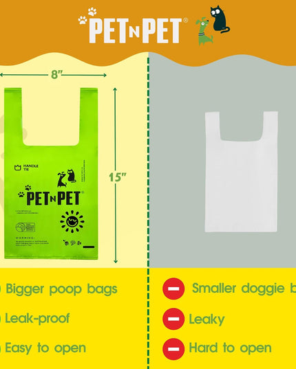 200 Counts Unscented Dog Poop Bags Rolls with Tie Handles, 38% Plant Based & 62% PE Poop Bags for Dogs, Extra-Thick Doggie Poo Bag, Pet Waste Bag