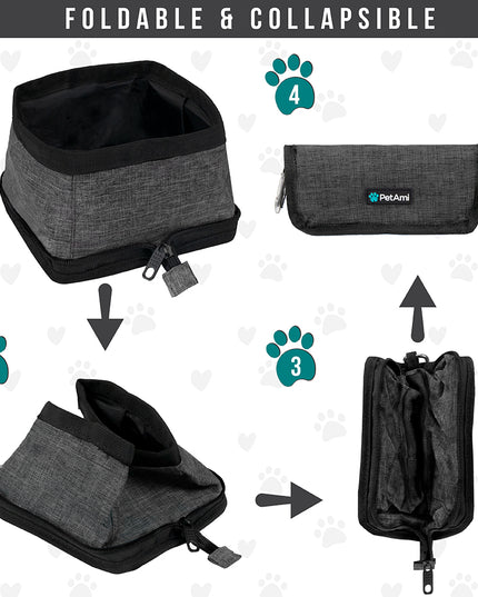 Travel Collapsible Dog Bowl Foldable Expand Water Dish for Pet Cat Food Hiking