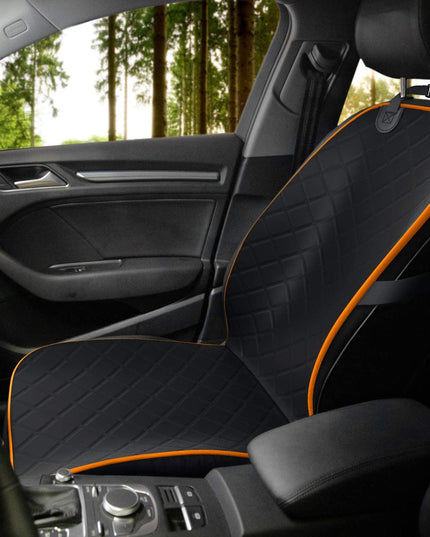 Dog Car Seat Cover, Waterproof Front Seat Protector for SUV Truck Sedan, Pet Safety Travel Comfort System with Universal Fit, Orange