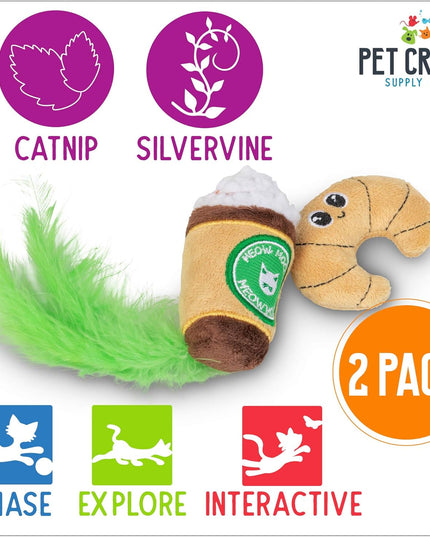 Silly Snacks and Funny Food Crinkle Cuddling Catnip and Silvervine Interactive Cat Toys - Great for Indoor Cats, Kittens or Medium Breeds