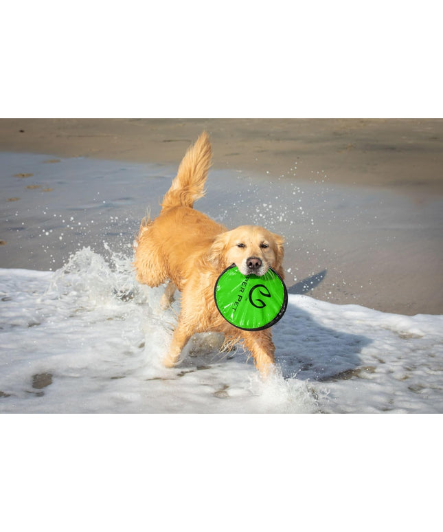 Flippy Flopper 9" Flying Disc Soft Dog Toy, Floats in Water & Safe on Teeth, for All Breeds, Pack of 5 (Colors May Vary)